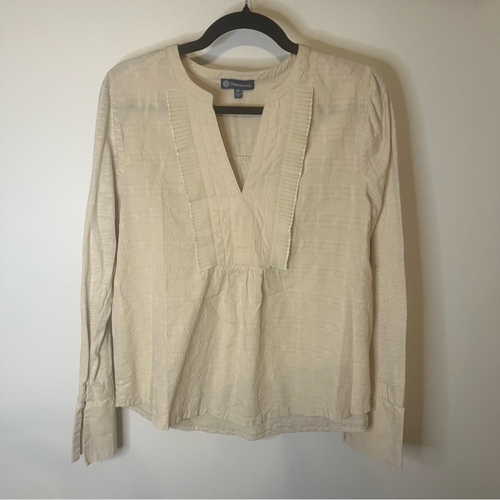 Democracy Cream Textured Blouse